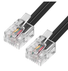 GCR Телефонный шнур удлинитель для аппарата  4.0m GCR-TP6P4C2-4.0m, 6P4C (джек 6p4c - jack 6p4c) черный