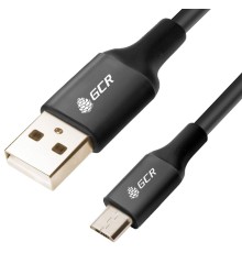 Greenconnect Кабель 3A 1.5m USB 2.0 для Samsung, GOLD, ОS Android, AM/microB 5pin, черный, AL корпус черный, черный ПВХ, 28/22 AWG, поддержка функции быстрой зарядки, GCR-51180