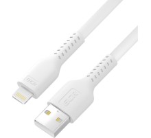 GCR Кабель 1.0m USB AM/Lightning - поддержка всех IOS, MFi, белый, GCR-54251