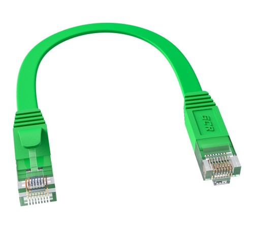 GCR Патч-корд PROF плоский прямой 0.15m, UTP медь кат.6, зеленый, 30 AWG, ethernet high speed 10 Гбит/с, RJ45, T568B, GCR-52280 GCR Патч-корд PROF плоский прямой 0.15m, UTP медь кат.6, зеленый, 30 AWG, ethernet high speed 10 Гбит/с, RJ45, T568B, GCR-52280