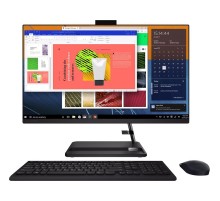 Моноблок/ Lenovo IdeaCentre AIO 3 27ALC6   27"(1920x1080 IPS)/AMD Ryzen 5 7430U(2.3Ghz)/16384Mb/512SSDGb/noDVD/Int:AMD Radeon/Cam/BT/WiFi/war 1y/8.77kg/black/noOS + RU kbd, mouse USB