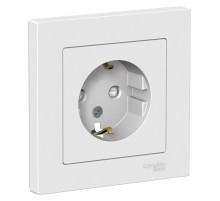 ATLASDESIGN РОЗЕТКА с заземлением со шторками, 16А, в сборе, БЕЛЫЙ