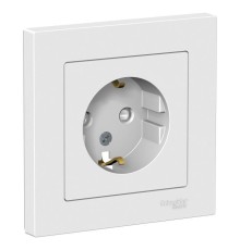ATLASDESIGN РОЗЕТКА с заземлением со шторками, 16А, в сборе, БЕЛЫЙ