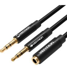 Переходник-разветвитель Vention гибкий Jack 3.5 mm F 4 pin/Jack 3.5 mm M x 2 - 1м
