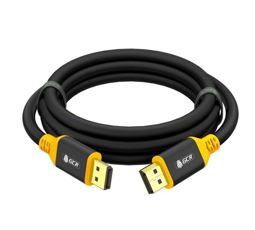 GCR Кабель 1.0m DisplayPort v1.2, черный, AL case, желтый ПВХ, 28/28 AWG, GCR-54434