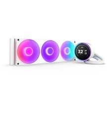 Система жидкостного охлаждения для ПК/ Water Cooling System NZXT Kraken Elite 360 RGB (270W, 360mm, LED temp., White, RGB/ Fans: 1xF360 RGB Core Fan, 75.12CFM, 30dBA, 2400RPM/ Pump height 65mm, 2800RPM, Rad thickness 27mm/ S: 1851, 1700, 1200, 115X, AM5,