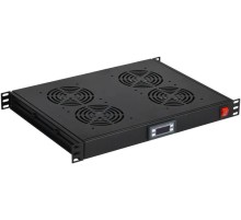 ITK Модуль вентил. 1U с цифр. термостатом 4 вент. черный