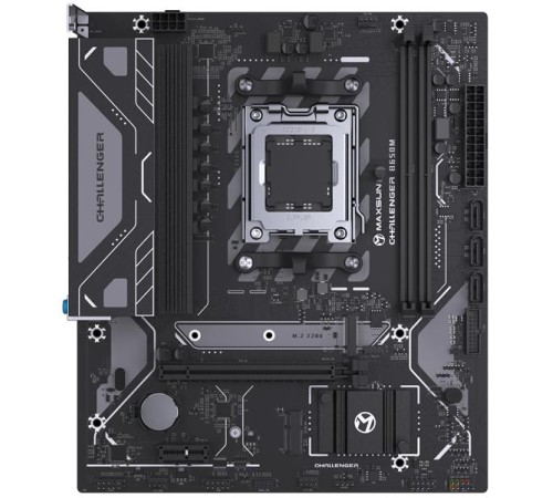 Материнская плата MAXSUN MS-Challenger B650M, AM5, B650, 2*DDR5, 3*SATA3, M.2, 4*USB 3.2, 2*USB 2.0, 1*PCIEx16, 1*PCIEx1, DP+HDMI, mATX