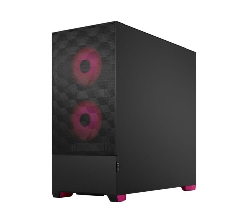Корпус ПК без блока питания/ Case Fractal Design Pop Air RGB Magenta Core TG Clear Tint, Midi-Tower, 3x120mm RGB, 2xUSB-A 3.2 ATX, mATX, mITX Black/Magenta