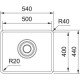 Мойка Franke MQX 110-50/ Best, Мойка Maris Quiet MQX 110-50, полированная нержавеющая сталь, подстольный монтаж, 1 чаша без крыла, 500x400 мм.