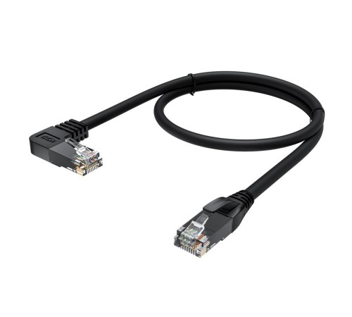 GCR Патч-корд прямой 1.0m UTP кат.5e, черный, левый угол, литой, ethernet high speed, RJ45, T568B, GCR-53127 GCR Патч-корд прямой 1.0m UTP кат.5e, черный, левый угол, литой, ethernet high speed, RJ45, T568B, GCR-53127