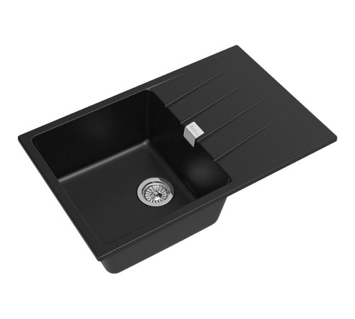 Кухонная мойка RIVELATO RIVELATO Мойка RAUM 78 1-чаша 780*500мм, монтаж: врезной, материал: кварц, цвет: антрацит Кухонная мойка RIVELATO RIVELATO Мойка RAUM 78 1-чаша 780*500мм, монтаж: врезной, материал: кварц, цвет: антрацит