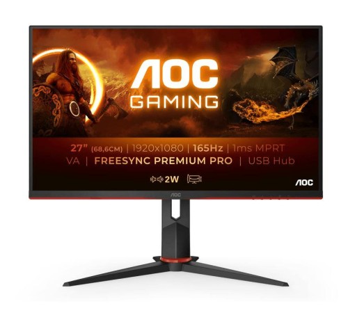 Монитор игровой 27'' 16:9 1920х1080(FHD) VA, 165 Hz, 350 cd/m2, 3000:1, 80M:1, 4ms, VGA, 2xHDMI, DP, USB-Hub, Height adj, Pivot, Tilt, Swivel, Speakers, Black+Cherry Монитор игровой 27'' 16:9 1920х1080(FHD) VA, 165 Hz, 350 cd/m2, 3000:1, 80M:1, 4ms, VGA, 2xHDMI, DP, USB-Hub, Height adj, Pivot, Tilt, Swivel, Speakers, Black+Cherry