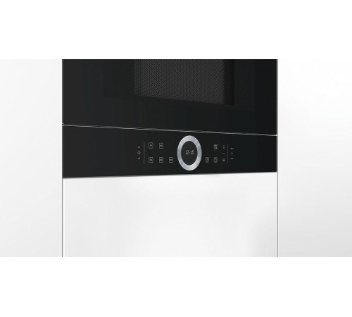 Встраиваемые микроволновые печи BOSCH 900Вт, 5 режимов, инвертер, 21 л, черный, петли справа
