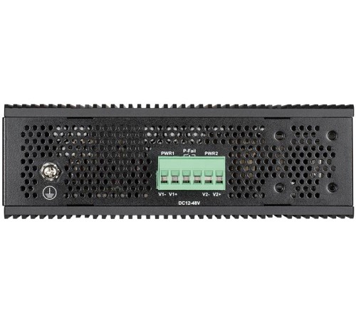 Коммутатор/ DIS-200G-12S Managed L2 Industrial Switch 10x1000Base-T, 2x1000Base-X SFP, Surge 6KV, CLI, RJ45 Console, Alarm relay, Dying Gasp, DIN-Rail, metal case IP30, -40 to 65°C, w/o power adapter