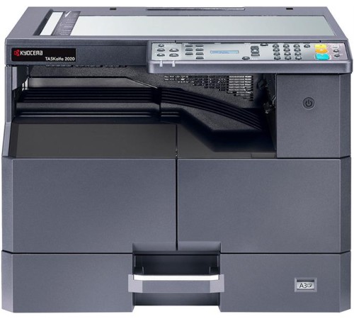 мфу Kyocera TASKalfa 2020 (P/S/C, черно-белая печать, А3, 20 стр/мин, 600 x 600 dpi, duplex, 256 МБ, USB, старт.тонер - да, 3.000, ориг.тонер TK-4140~16.000 , альт. 1102ZR3NL0)