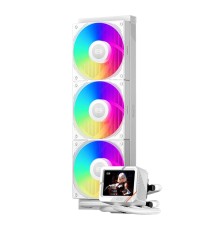 Система охлаждения/ Water Cooling System PCCooler GT360 ARGB Display WH  (310W, 360mm, LED temp., White, ARGB/ Fans: 3x120mm, 99CFM, 41.5dBA, 3000RPM/ Pump 15dBA, 2600RPM, Rad thickness 27mm/ S: 1851, 1700, 1200, 115X, AM5, AM4)