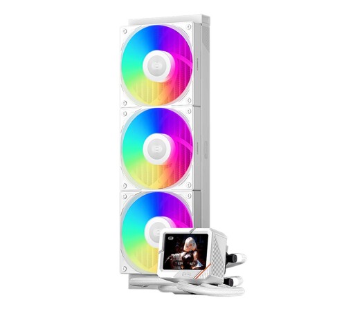 Система охлаждения/ Water Cooling System PCCooler GT360 ARGB Display WH (310W, 360mm, LED temp., White, ARGB/ Fans: 3x120mm, 99CFM, 41.5dBA, 3000RPM/ Pump 15dBA, 2600RPM, Rad thickness 27mm/ S: 1851, 1700, 1200, 115X, AM5, AM4) Система охлаждения/ Water Cooling System PCCooler GT360 ARGB Display WH (310W, 360mm, LED temp., White, ARGB/ Fans: 3x120mm, 99CFM, 41.5dBA, 3000RPM/ Pump 15dBA, 2600RPM, Rad thickness 27mm/ S: 1851, 1700, 1200, 115X, AM5, AM4)