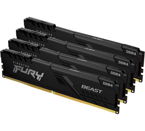 Память оперативная/ Kingston 64GB 3200MT/s DDR4 CL16 DIMM (Kit of 4) FURY Beast Black Память оперативная/ Kingston 64GB 3200MT/s DDR4 CL16 DIMM (Kit of 4) FURY Beast Black