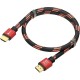 GCR Кабель PROF 0.5m HDMI 2.0, BICOLOR ECO Soft капрон, AL корпус красный, HDR 4:2:2, Ultra HD, 4K 60 fps 60Hz/5K*30Hz, 3D, AUDIO, 18.0 Гбит/с, 28AWG, GCR-54504