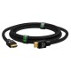 GCR Кабель 3.0m HDMI версия 2.0, HDR 4:2:2, Ultra HD, 4K 60 fps 60Hz/5K*30Hz, 3D, AUDIO, 18.0 Гбит/с, 28/28 AWG, OD7.8mm, тройной экран, черный нейлон, AL корпус черный, GCR-52190