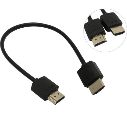 Greenconnect Кабель SLIM 0.2m HDMI 2.0, черный Slim, OD3.8mm, HDR 4:2:2, Ultra HD, 4K 60 fps 60Hz, 3D, AUDIO, 18.0 Гбит/с , 32/32 AWG, GCR-51593 Greenconnect Кабель SLIM 0.2m HDMI 2.0, черный Slim, OD3.8mm, HDR 4:2:2, Ultra HD, 4K 60 fps 60Hz, 3D, AUDIO, 18.0 Гбит/с , 32/32 AWG, GCR-51593