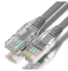 GCR Патч-корд 0.15m LSZH UTP кат.5e, серый, коннектор ABS, 24 AWG, ethernet high speed 1 Гбит/с, RJ45, T568B, GCR-52937