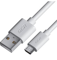 GCR Кабель 0.5m MicroUSB, белый, быстрая зарядка, 28/24 AWG, GCR-53230