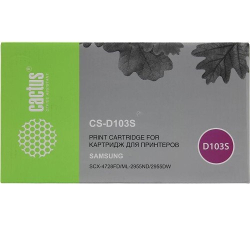 -/ Картридж лазерный Cactus CS-D103S MLT-D103S черный (1500стр.) для Samsung SCX-4728FD/ML-2955ND/2955D