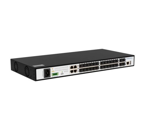 Коммутатор SNR Управляемый коммутатор уровня 2+, 20 портов 100/1000Base-X SFP, 4 порта Combo 10/100/1000Base-T|100/1000Base-X SFP, 4 порта 1/10G SFP+, встроенный БП ~220V AC, разъем для АКБ 12V с возможностью за
