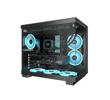 Корпус без блока питания/ Case PCCooler C3T500 ARGB BK, Midi-Tower, TG, 6x120mm ARGB, 1xUSB-C 3.1 + 2xUSB-A 3.0, ATX, mATX, mITX Black
