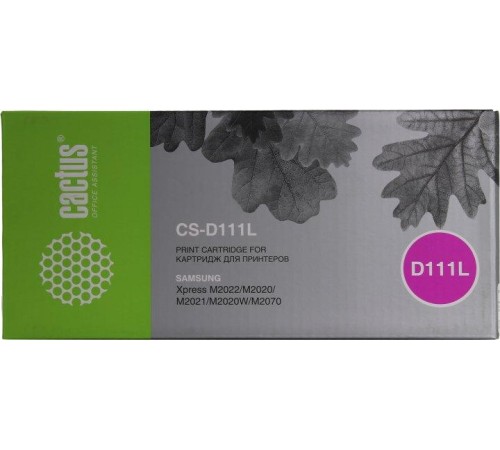 -/ Картридж лазерный Cactus CS-D111L MLT-D111L черный (1800стр.) для Samsung Xpress M2022/M2020/M2021/M