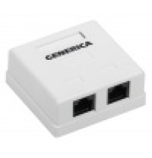 Розетка инф. настенная RJ45 кат. 5Е UTP 2 порта GENERICA