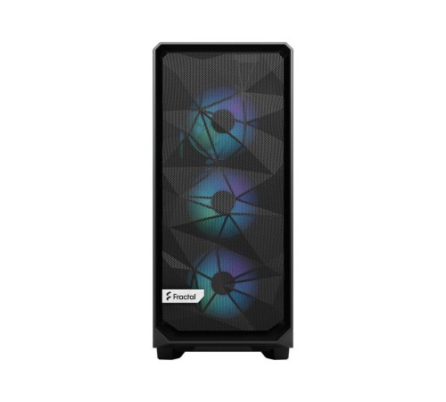 Корпус ПК без блока питания/ Case Fractal Design Meshify 2 Compact RGB TG Light Tint, Midi-Tower, 4x120mm RGB, 2xUSB-A 3.2 + 1xUSB 3.2 Type-C ATX, mATX, mITX Black