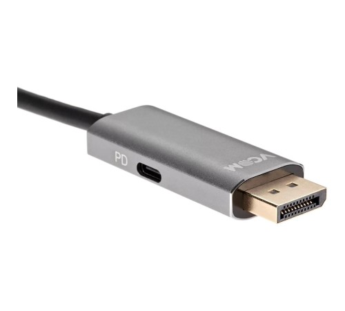 Кабель-адаптер/ Кабель-адаптер USB Type-Cm --> DP1.4v (m) 8K@60Hz, PD 100W,1.8m , Alum Shell,VCOM <CU480MCPD-1.8M> Кабель-адаптер/ Кабель-адаптер USB Type-Cm --> DP1.4v (m) 8K@60Hz, PD 100W,1.8m , Alum Shell,VCOM <CU480MCPD-1.8M>