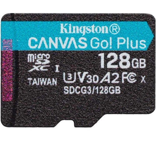 Карта памяти Kingston 128GB microSDXC Canvas Go Plus 170R A2 U3 V30 Card W/O ADP/ Kingston 128GB microSDXC Canvas Go Plus 170R A2 U3 V30 Card W/O ADP