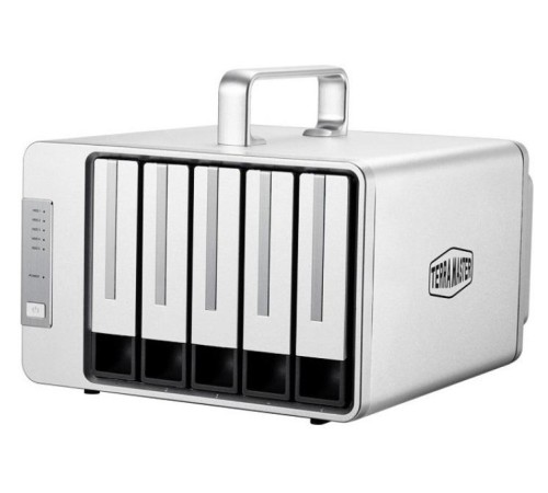 Система хранения данных TerraMaster D5-Thunderbolt3 DAS tower/JBOD,RAID0,1,10,5/up to 5 HS SATA(3,5' or 2,5')/1xDP1.2/2x40GbThunderbolt3/1xPS/1YW