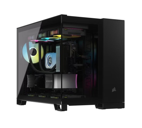 Корпус без блока питания/ Case Corsair iCUE LINK 2500X RGB, Midi-Tower, TG, 2x120mm RGB, 2xUSB-A 3.2, 1xUSB 3.2 Type-C, mATX, mITX Black