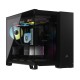 Корпус без блока питания/ Case Corsair iCUE LINK 2500X RGB, Midi-Tower, TG, 2x120mm RGB, 2xUSB-A 3.2, 1xUSB 3.2 Type-C, mATX, mITX Black