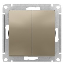 ATLASDESIGN 2-клавишный ВЫКЛЮЧАТЕЛЬ, сх.5, 10АХ, механизм, ШАМПАНЬ