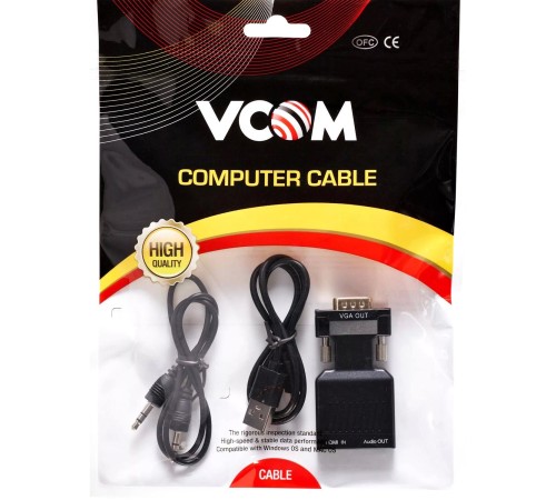 Переходник/ Переходник HDMI(F) --> VGA(M)+audio,1080*60Hz, VCOM <CA336A>
