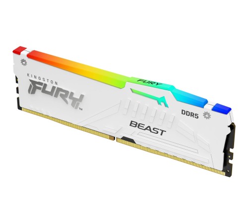 Память оперативная/ Kingston 32GB 6400MT/s DDR5 CL32 DIMM FURY Beast White RGB XMP Память оперативная/ Kingston 32GB 6400MT/s DDR5 CL32 DIMM FURY Beast White RGB XMP