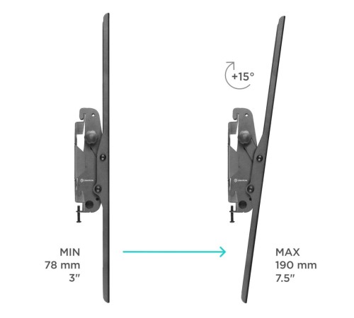 ONKRON кронштейн для телевизора 55"-100" наклонный, чёрный UT4 ONKRON кронштейн для телевизора 55"-100" наклонный, чёрный UT4