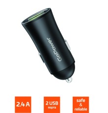 Автомобильное З/У GoPower GPC07-2U 2USB черный