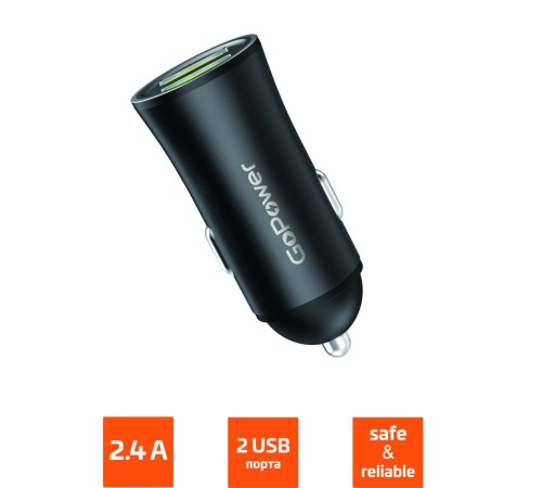 Автомобильное З/У GoPower GPC07-2U 2USB черный Автомобильное З/У GoPower GPC07-2U 2USB черный