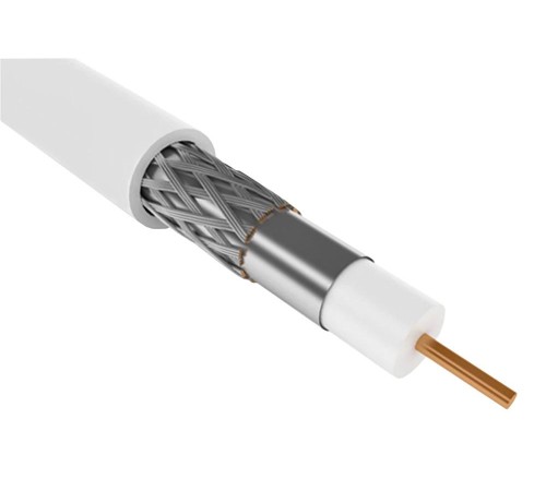 Каб. коаксиал. RG6 CCS 75Ом FPE PVC бел. (300м) GENERICA