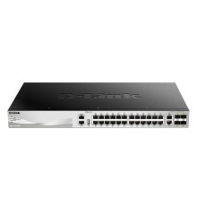 Коммутатор/ DGS-3130-30TS L3 Managed Switch with 24 10/100/1000Base-T ports and 2 10GBase-T ports and 4 10GBase-X SFP+ ports.