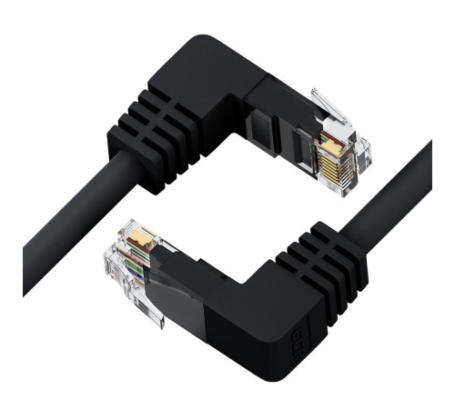 GCR Патч-корд прямой 5.0m UTP кат.5e, черный, нижний/нижний угол, литой, ethernet high speed, RJ45, T568B GCR Патч-корд прямой 5.0m UTP кат.5e, черный, нижний/нижний угол, литой, ethernet high speed, RJ45, T568B