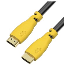 GCR Кабель 15.0m HDMI 2.0, желтые коннекторы, HDR 4:2:0, Ultra HD, 4K 60 fps 60Hz/5K*30Hz, 3D, AUDIO, 18.0 Гбит/с, 28/28 AWG, 3 X экран GCR-HM341-15.0m