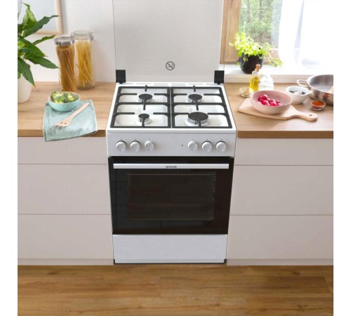 Плита GORENJE/ Тип плиты: комбинированная, Тип варочной поверхности: газовая, Цвет: белый, Гриль: Есть, Ширина, см: 60
